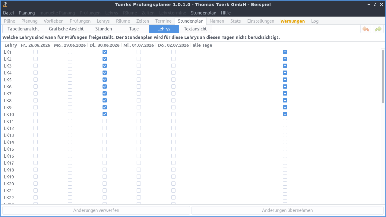 Screenshot Reiter Stundenplan /
Lehrys