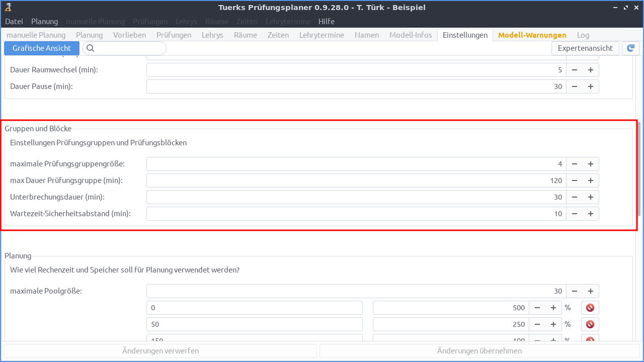 Screenshot Planung
Referenzpläne