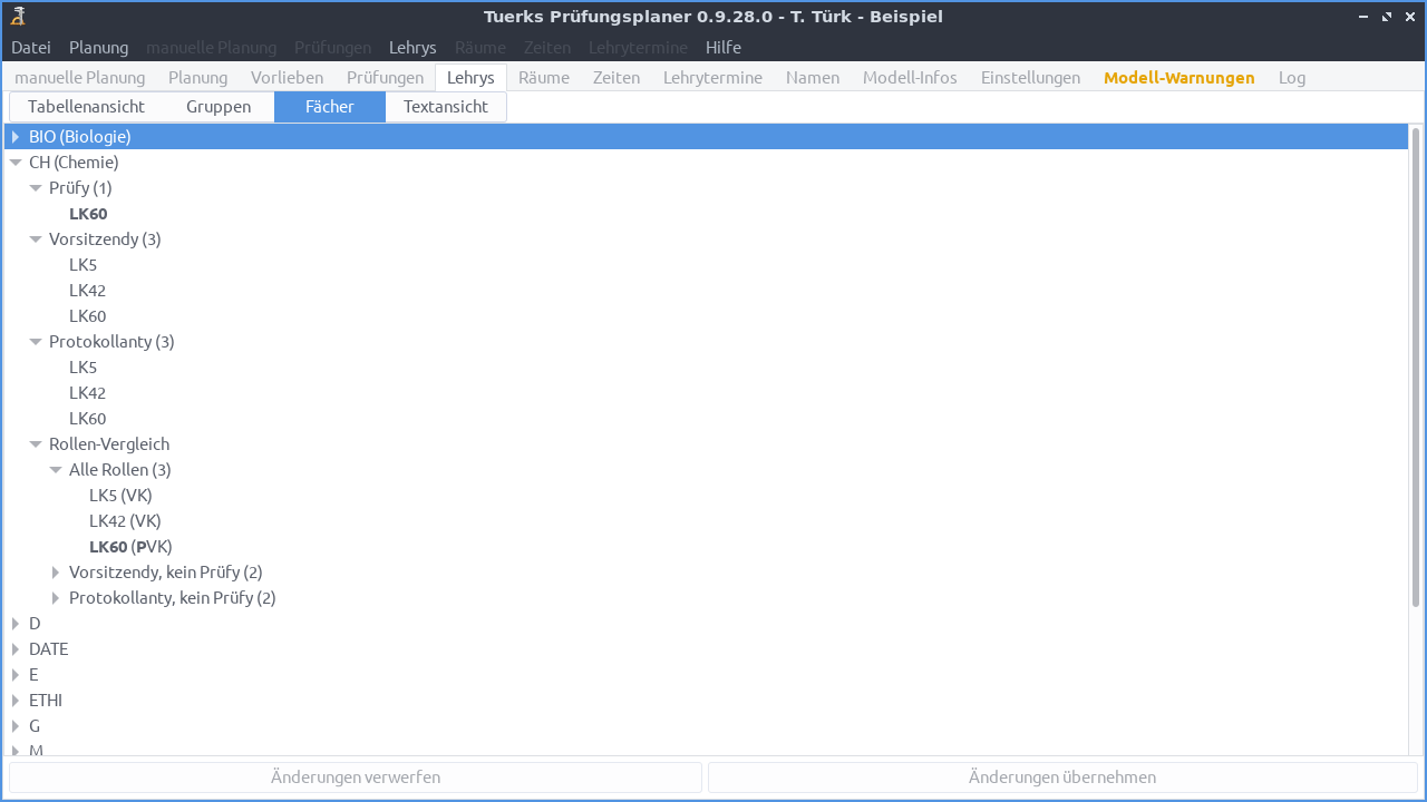 Screenshot Lehrys Fächer