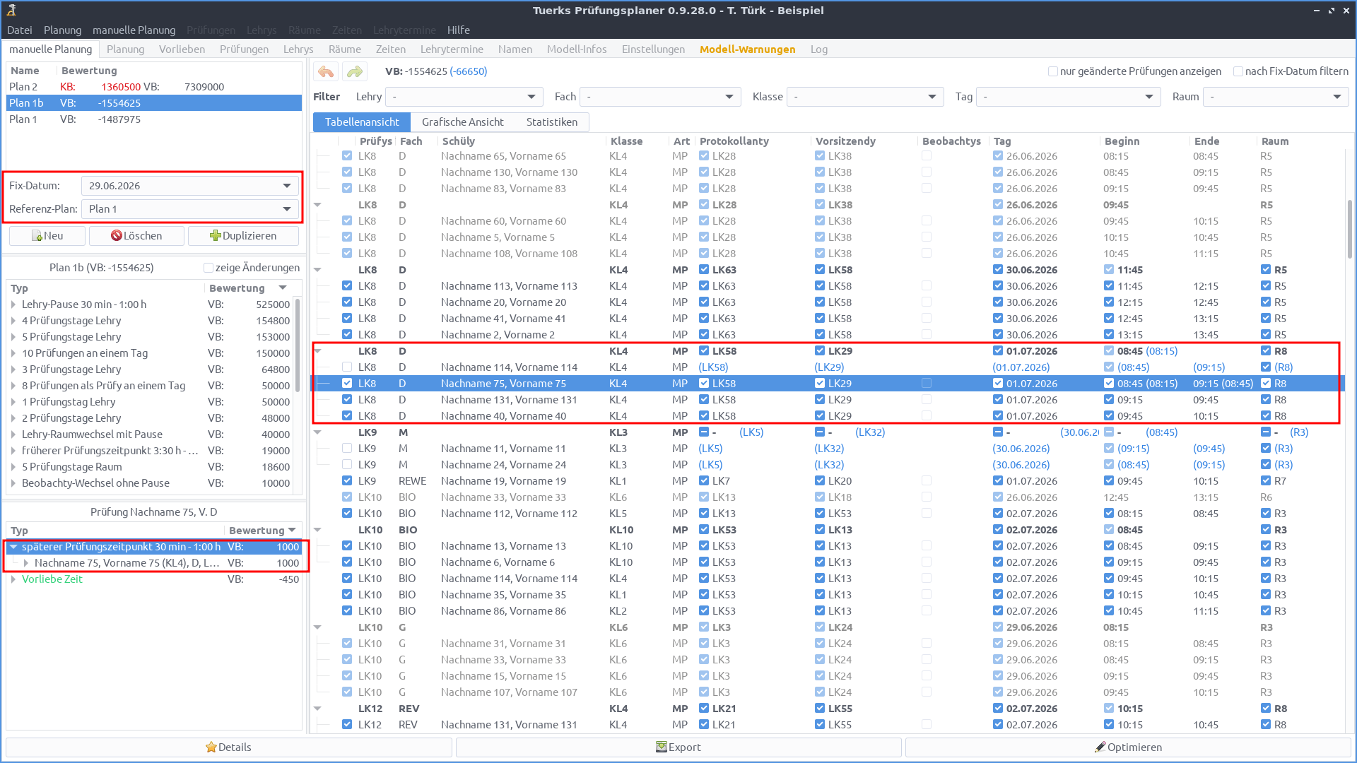 Screenshot Planung Referenzpläne