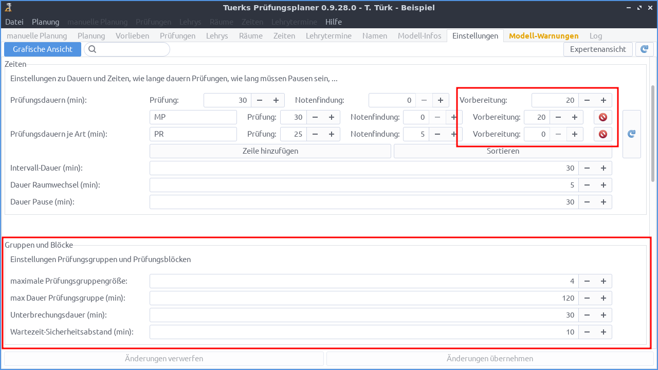 Screenshot Einstellungen
Gruppen