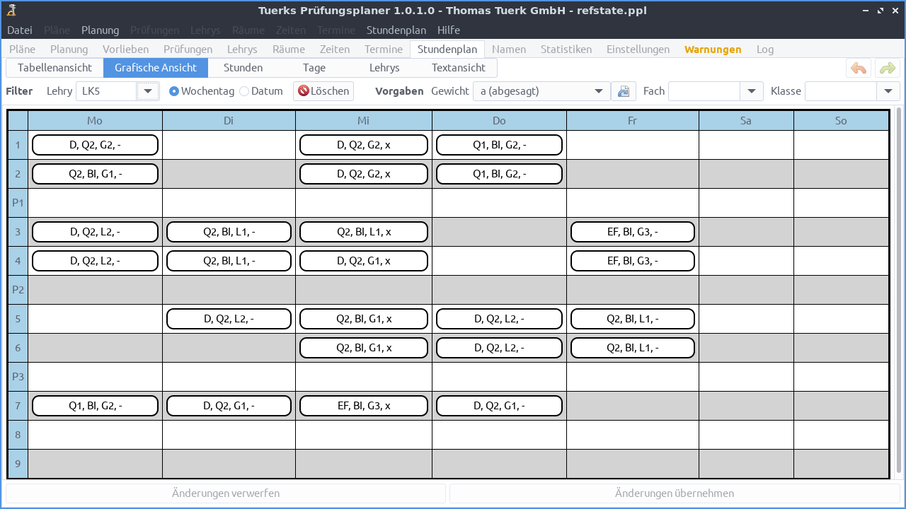 Screenshot Stundenplan/GUI