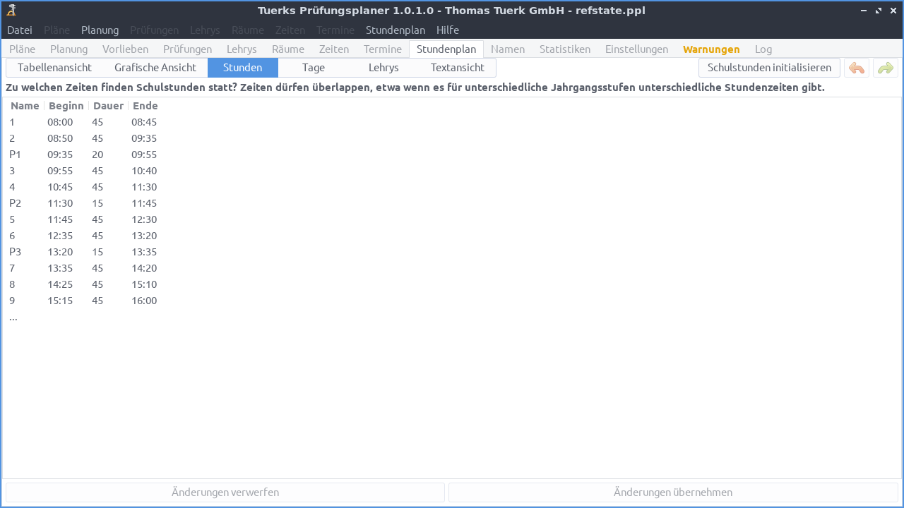 Screenshot
Stundenplan/Stunden