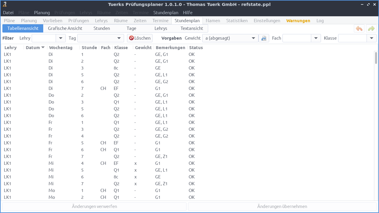 Screenshot
Stundenplan/Unterricht